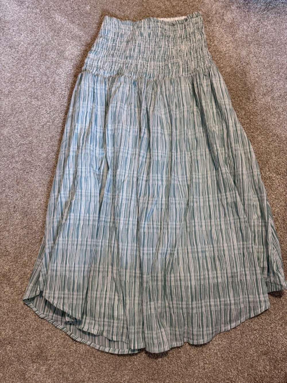 Smocked Waist Stripe Maxi Skirt- can convert to strapless dress